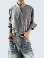 ribbon-decorated striped shirt