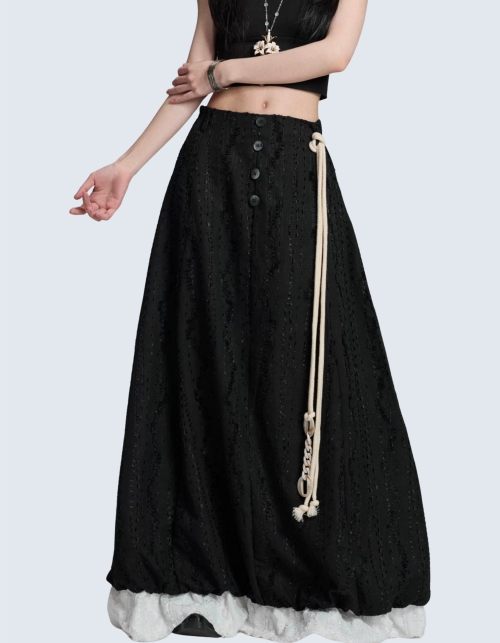 retro pattern A-line skirt