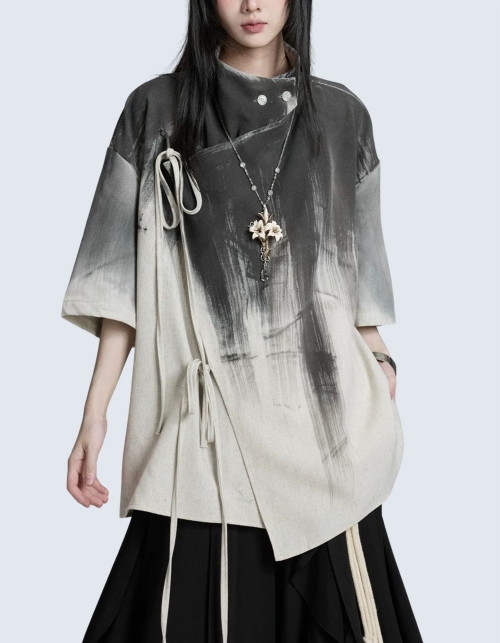 Die Tie Waist Short Sleeve Shirt