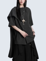 scarf collar short-sleeved shirt