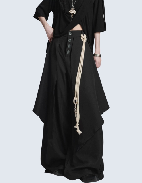 Front button skirt pants