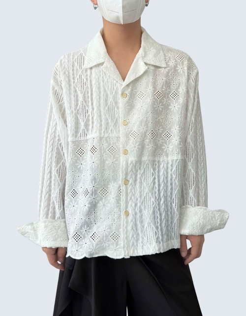 Holout jacquard long-sleeve shirt