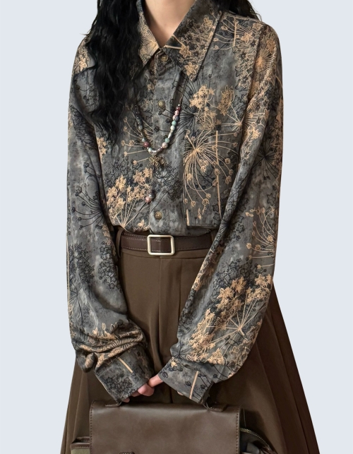 Retro All-Over Floral Print Shirt