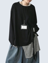 Ruffle Hem Loose-Fit  T-Shirt
