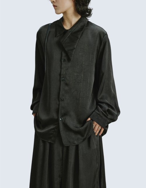Satin Asymmetric Point Shirt