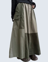 Corduroy Patch Multicolor Skirt