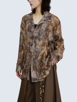 Vintage tie-dye open-collar shirt