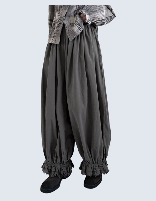 Ruffle Hem Lantern Balloon Pants