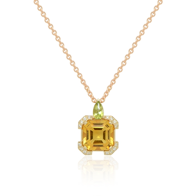 천연 황수정 아레아 목걸이