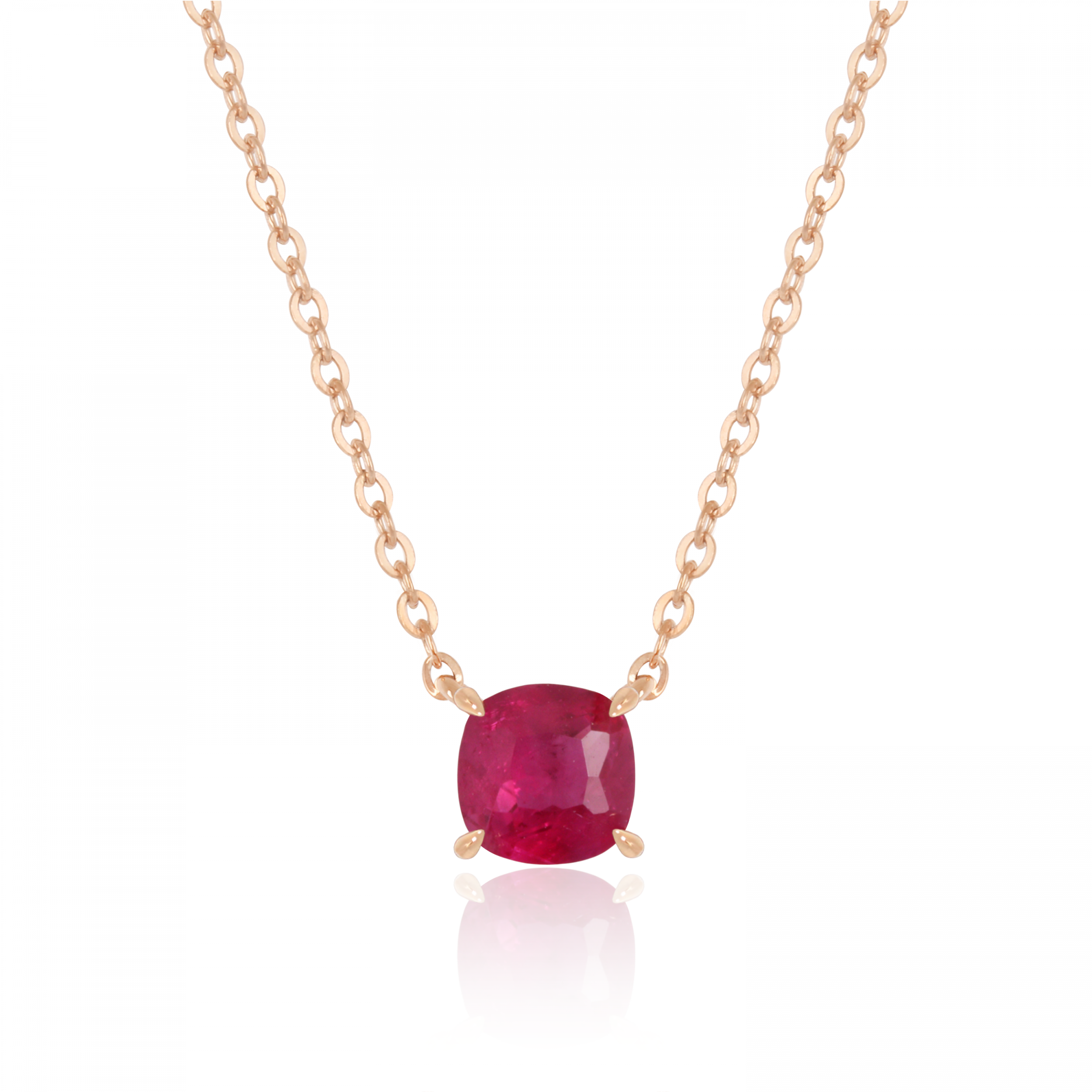 [당일발송] 천연 루비 스텔라 목걸이 14K핑크골드 기성사이즈(42cm)