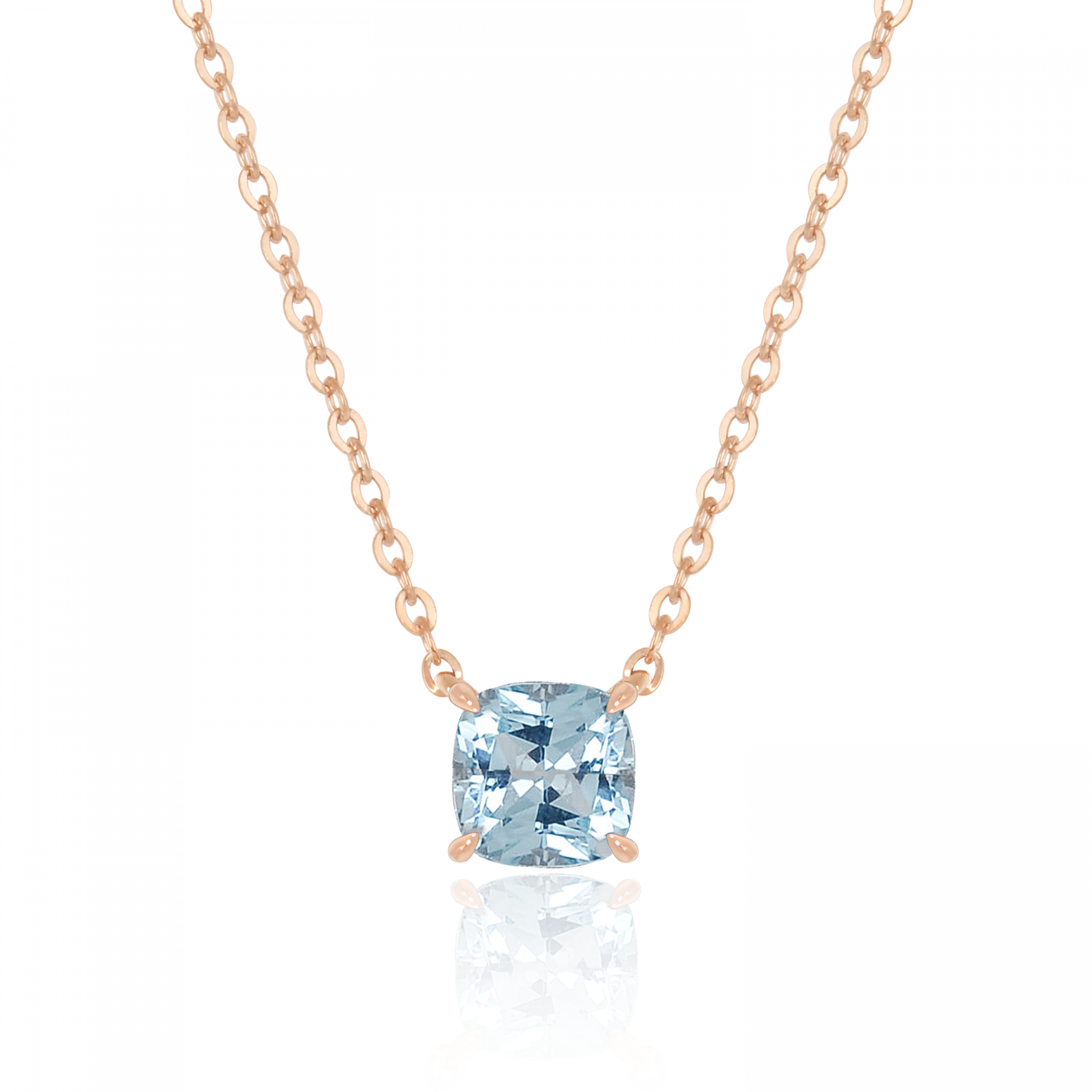 [당일발송] 천연 스카이 블루 토파즈 스텔라 목걸이 14K핑크골드 기성사이즈(42cm)