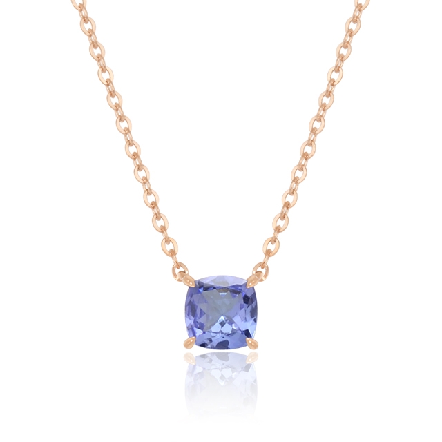 [당일발송] 천연 탄자나이트 스텔라 목걸이 14K핑크골드 기성사이즈(42cm)