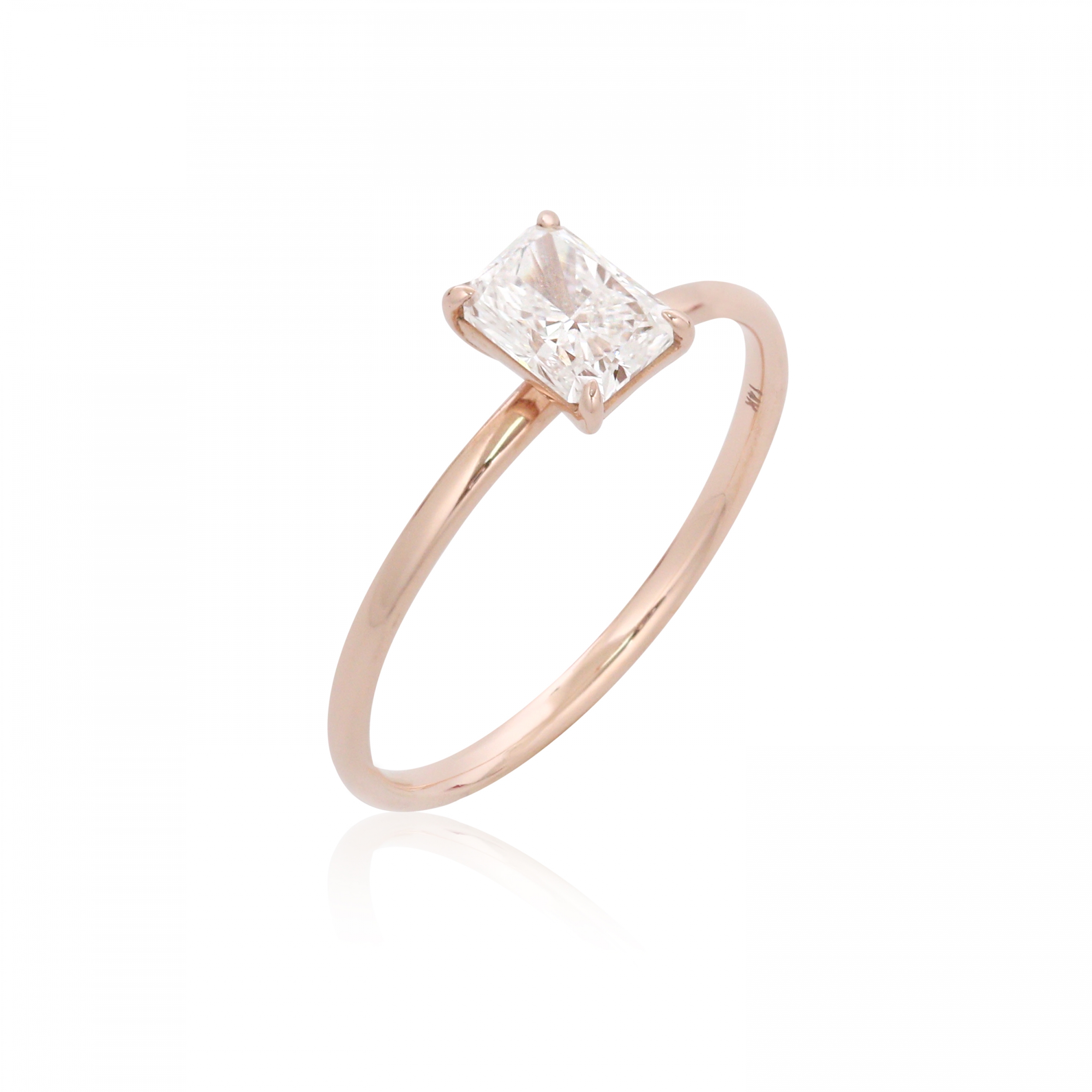 [당일발송] 랩그로운 다이아몬드(5부) 레디언트컷 데디카 반지 14K핑크골드 11호