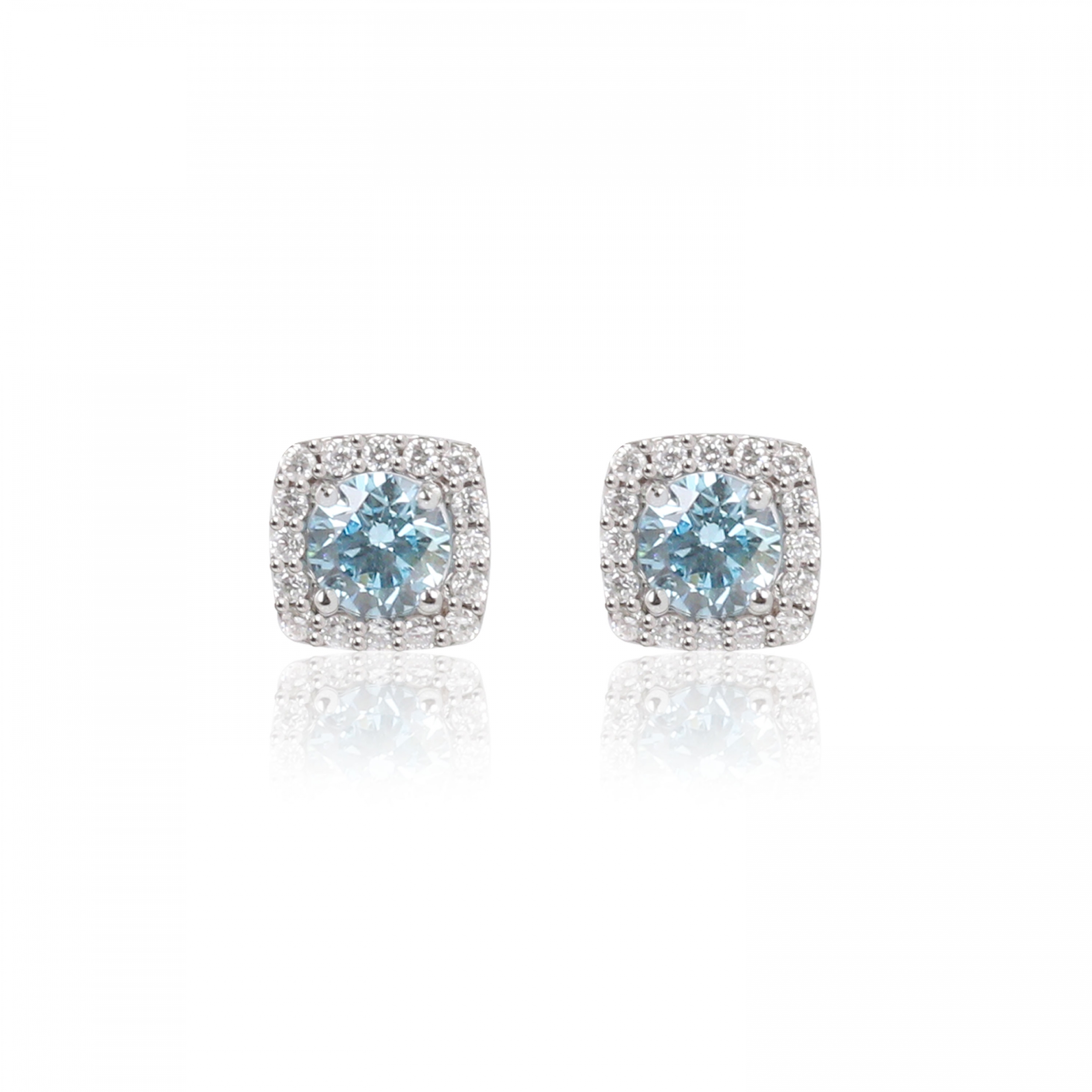 [당일발송] 랩그로운 블루다이아몬드(3부) 라헨 귀걸이 14K화이트골드