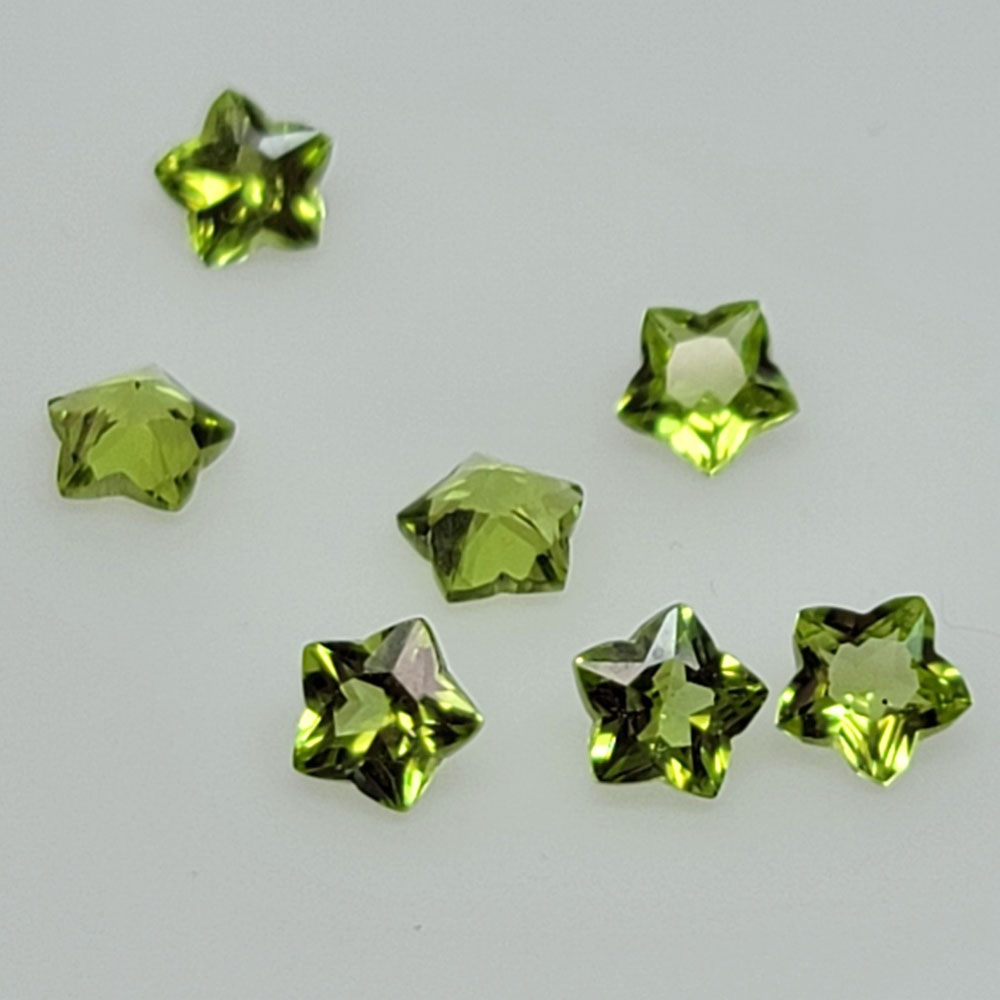 천연 페리도트(감람석) 나석 원석 5mm 스타 팬시컷 Peridot 8월탄생석
