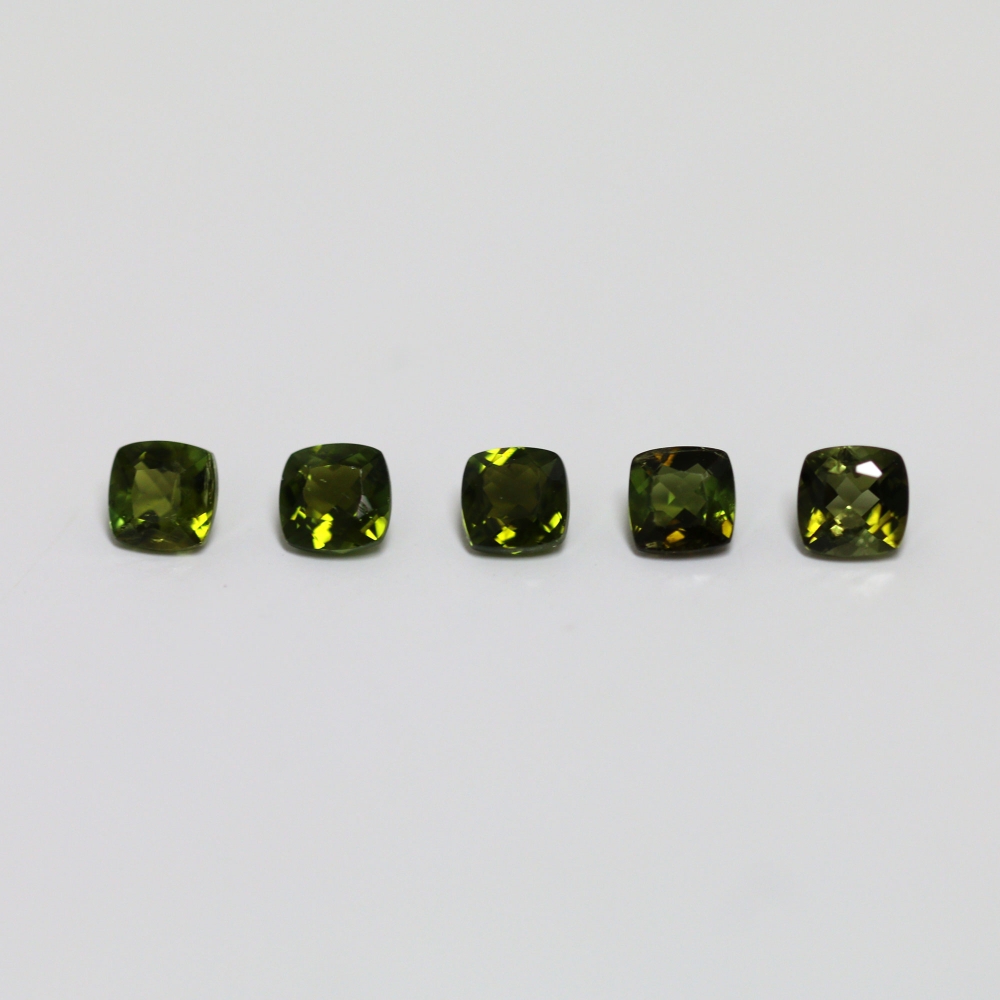 천연 그린 투어멀린 나석 원석 4mm 쿠션컷 Tourmaline 10월탄생석