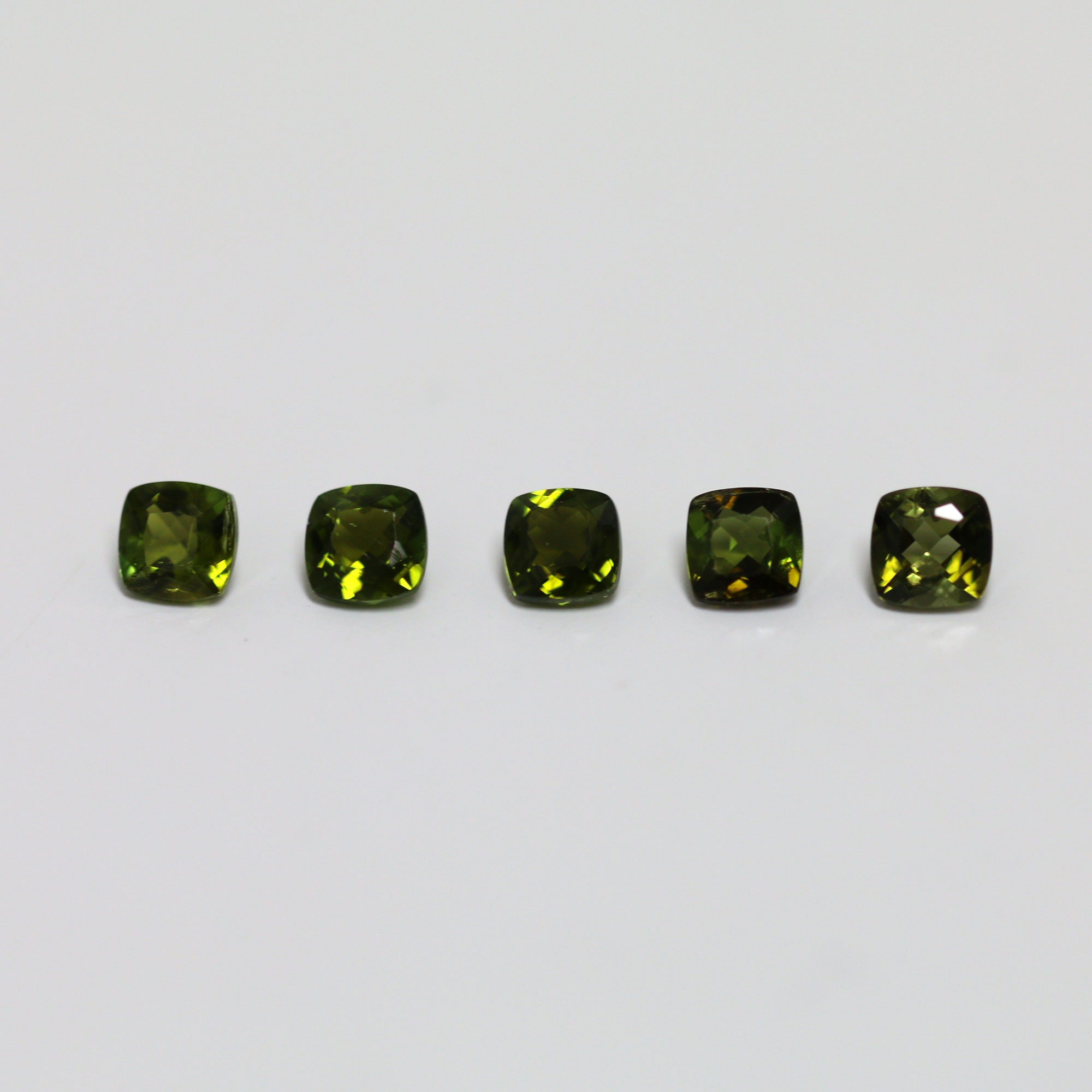 천연 그린 투어멀린 나석 원석 4mm 쿠션컷 Tourmaline 10월탄생석