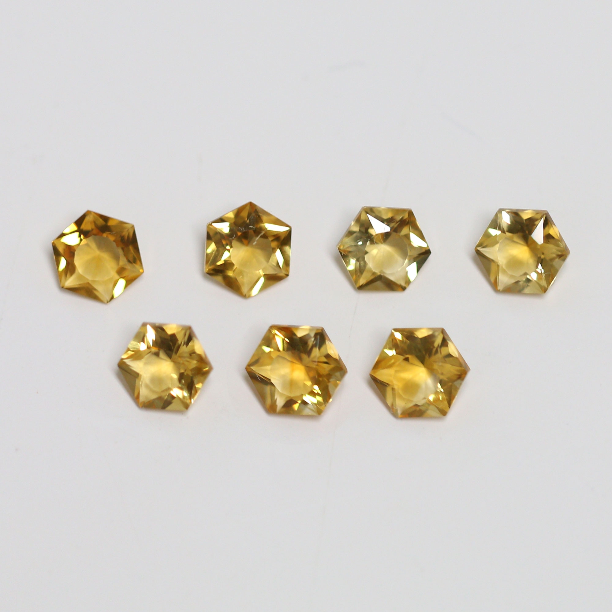 천연 황수정(시트린) 나석 원석 5mm, 6mm 헥사고날컷 Citrine 11월탄생석
