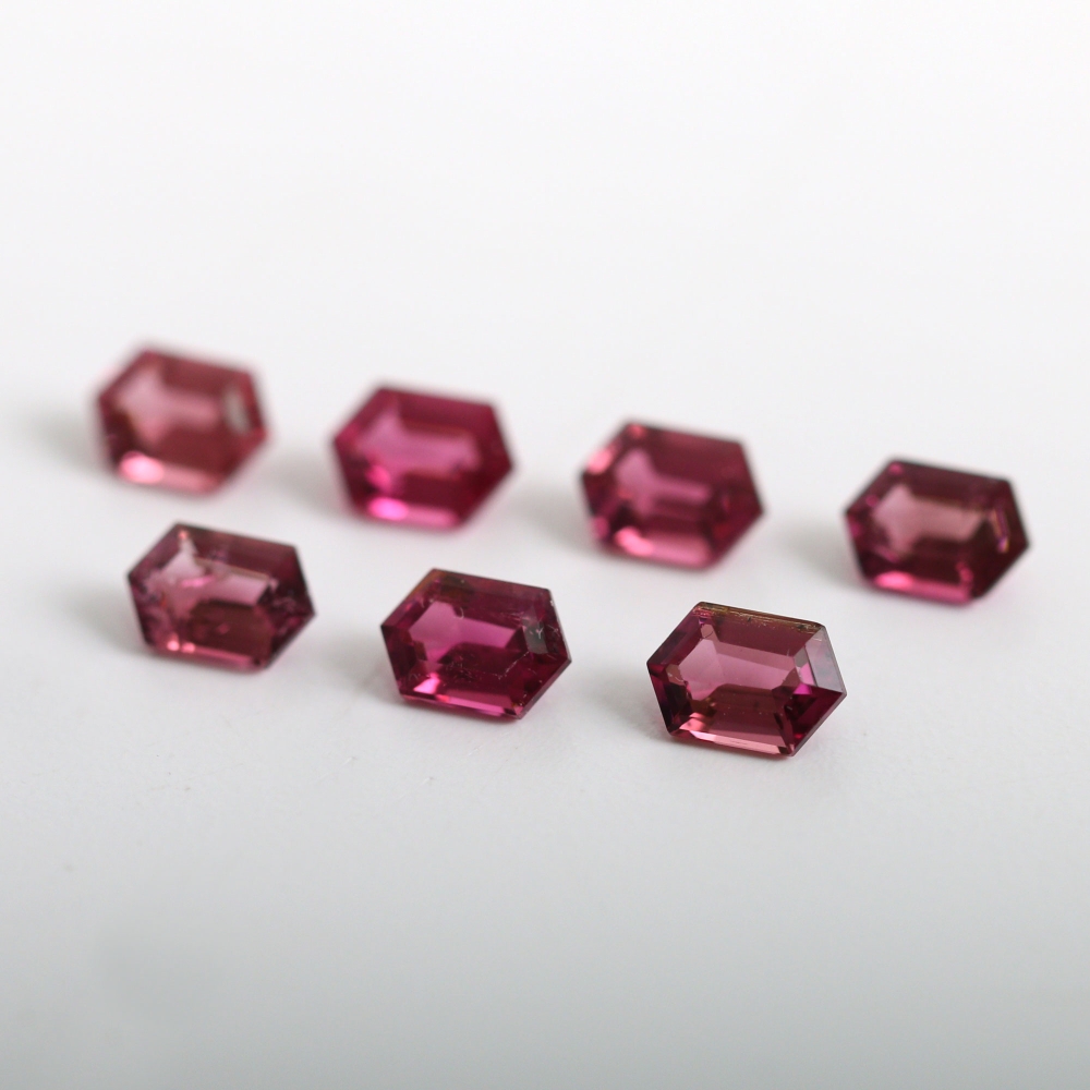 천연 핑크 투어멀린 나석 원석 6x4mm 헥사고날 팬시컷 Tourmaline 10월탄생석