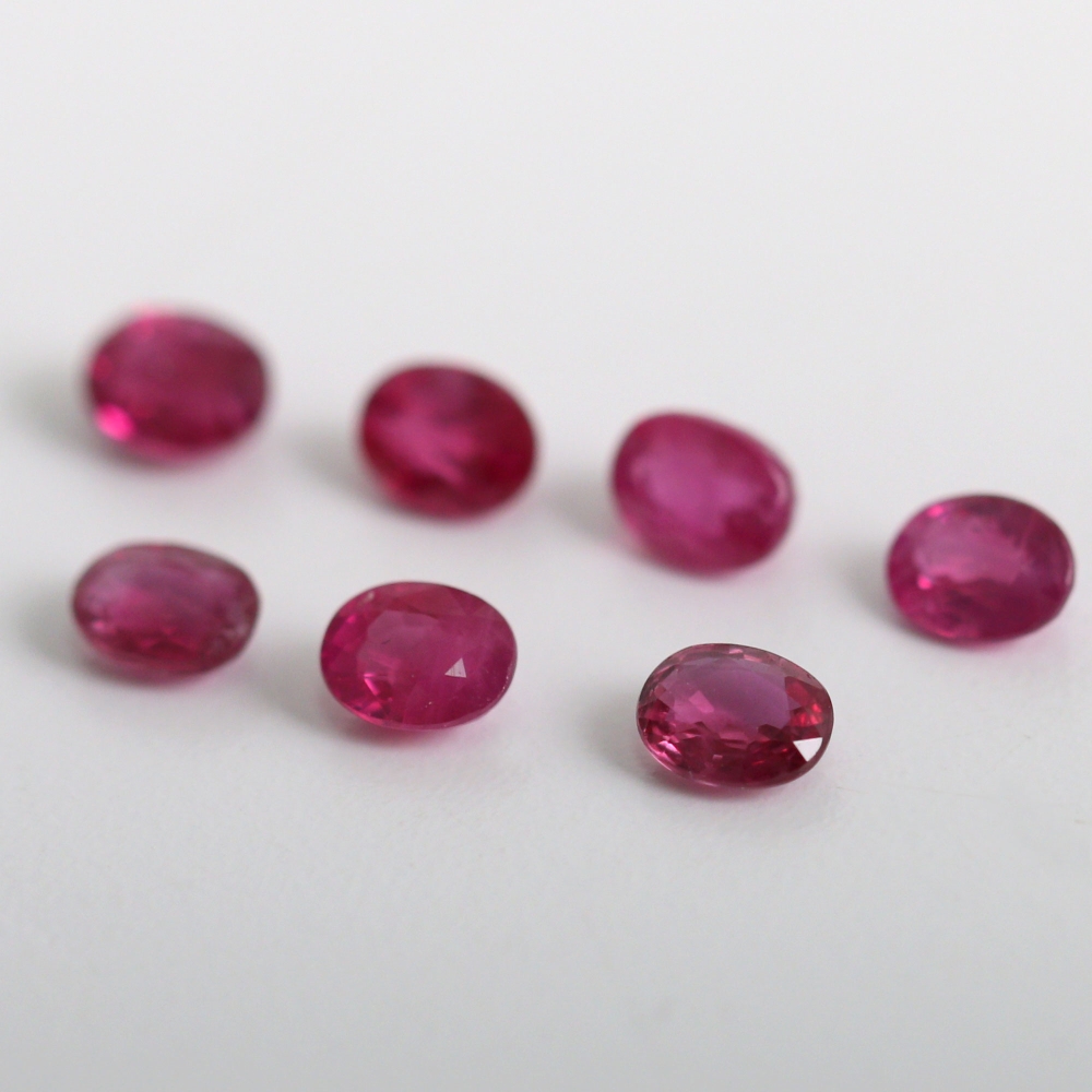 천연 루비 나석 원석 4x3mm, 4.7x3.7mm, 5x4mm 오벌컷 Ruby 7월탄생석