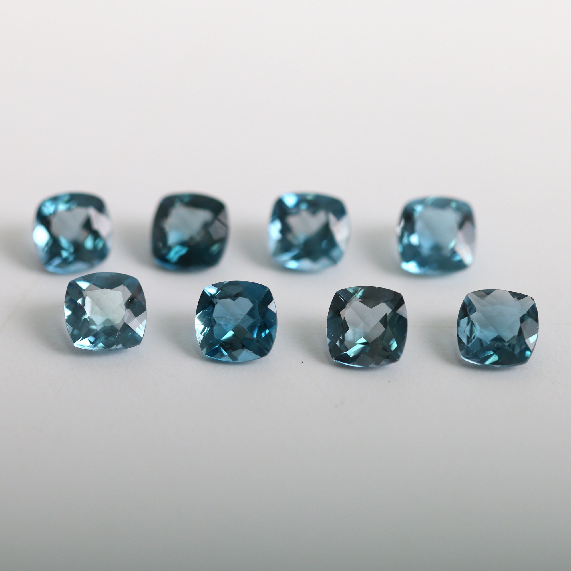 천연 런던블루 토파즈 나석 원석 5mm 쿠션컷 Topaz 11월탄생석