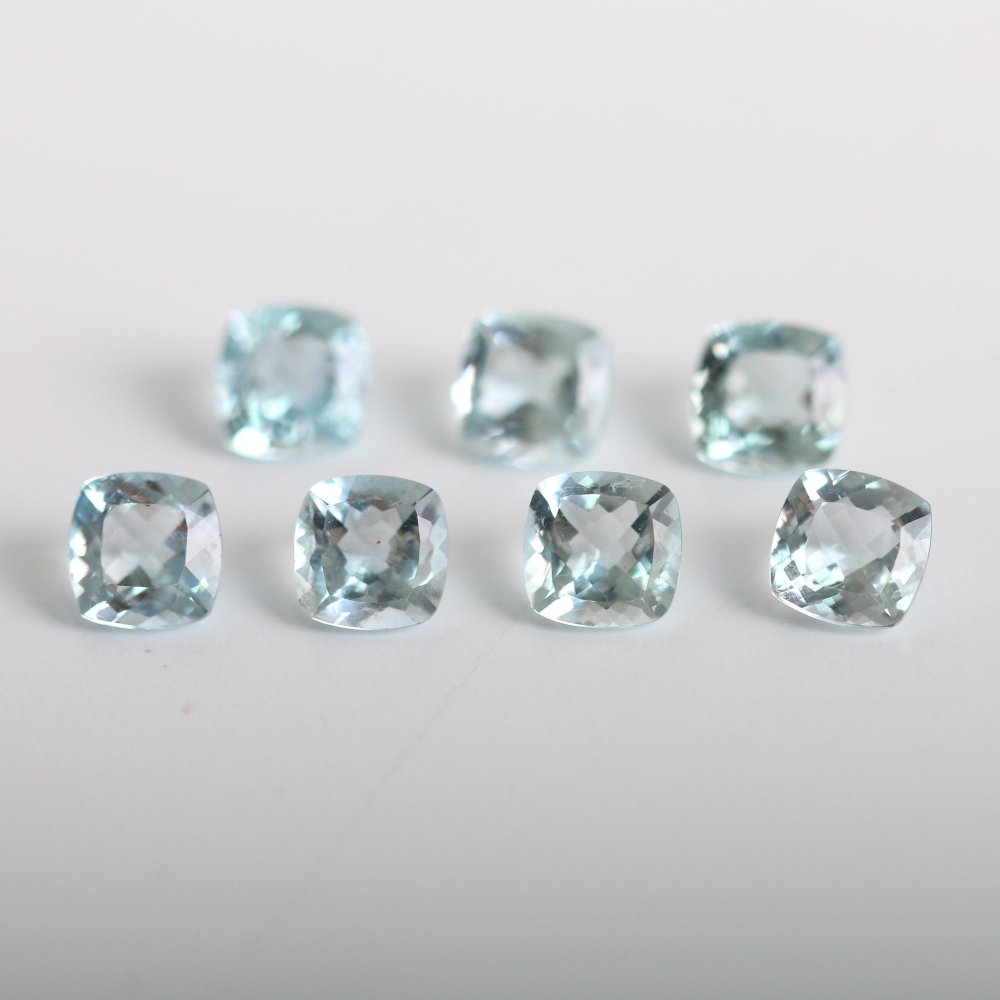 천연 아쿠아마린 나석 원석 5mm 쿠션컷 Aquamarine 3월탄생석