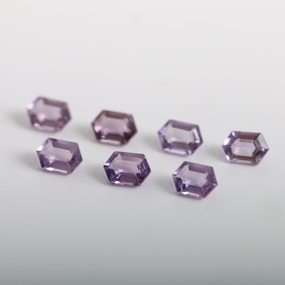 천연 자수정 나석 원석 6x4mm 헥사고날 팬시컷 Amethyst 2월탄생석