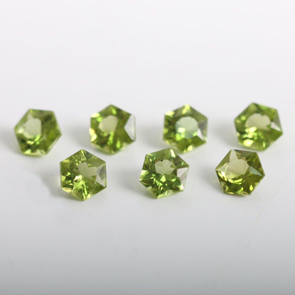 천연 페리도트 나석 원석 5mm, 6mm 헥사고날컷 Peridot 8월탄생석