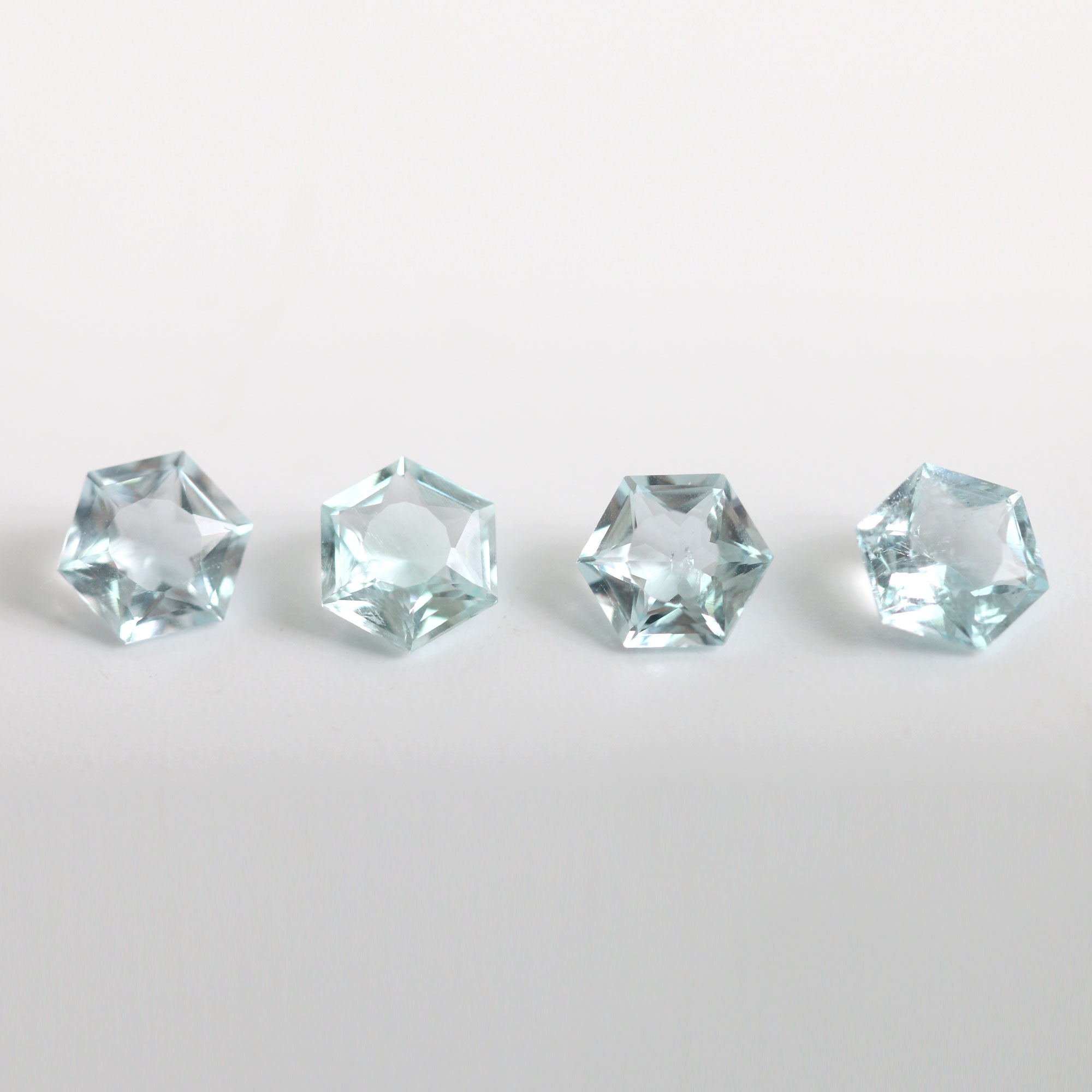 천연 아쿠아마린 나석 원석 5mm, 6mm 헥사고날컷 Aquamarine 3월탄생석