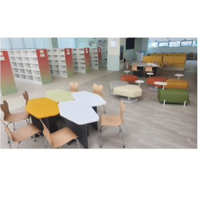 어린이도서관 제작가구2 (육각테이블.디자인소파)