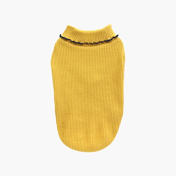 플로럴 터틀넥 - 머스타드