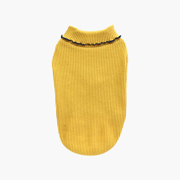 플로럴 터틀넥 - 머스타드