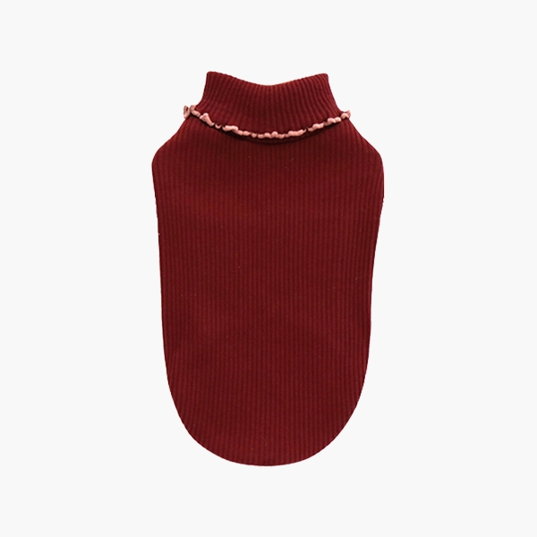 플로럴 터틀넥 - 와인