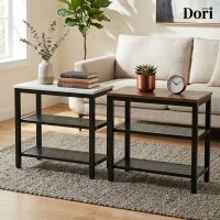 아이언 블랙 3단 거실장 (4가지 색상)