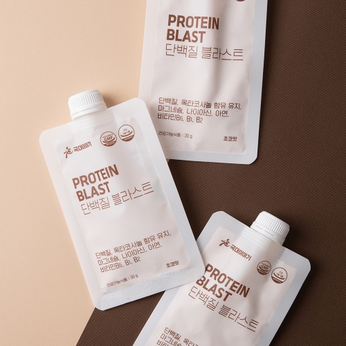 단백질블라스트 프로틴 쉐이크 초코맛 보충제 파우더 한끼 식사대용 스파우트 파우치 30g 20포 [원산지:상세설명에 표시]