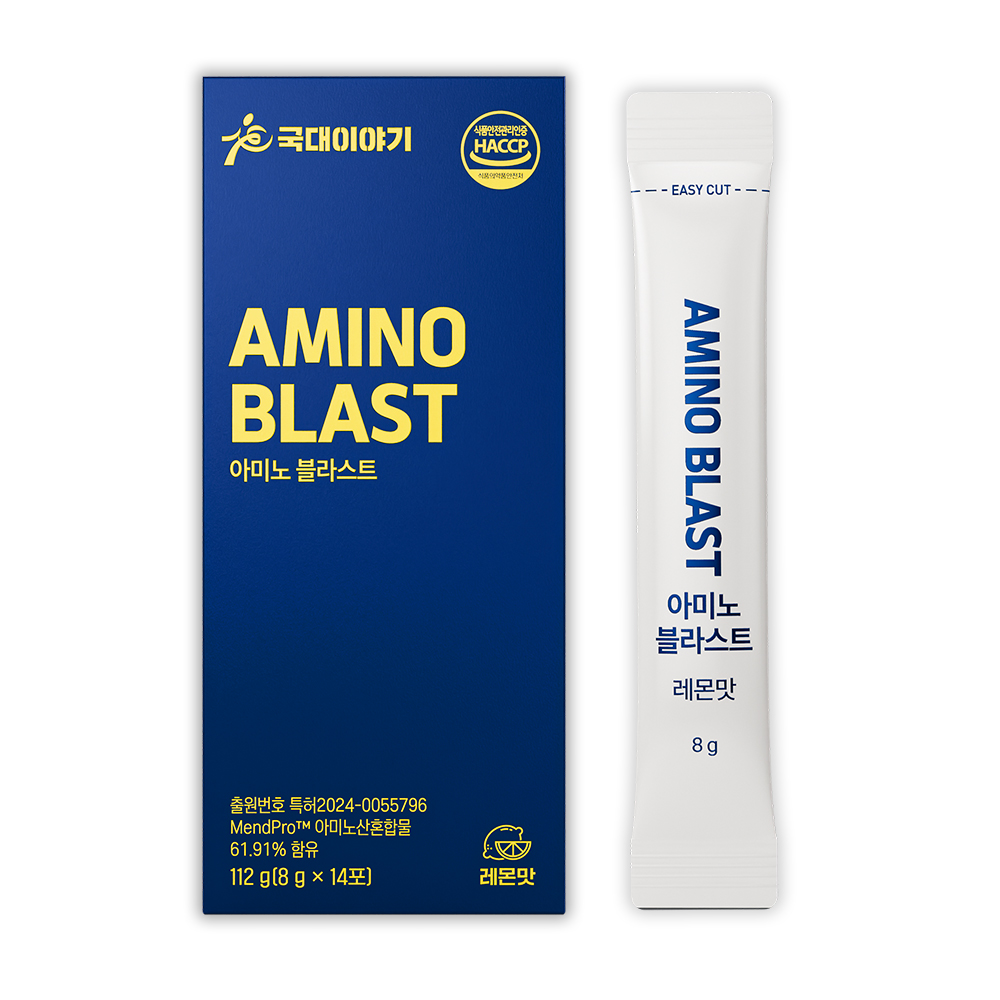 국대이야기 아미노블라스트 BCAA 운동 회복 아미노산 분말 8g, 14개 [원산지:상세설명에 표시]