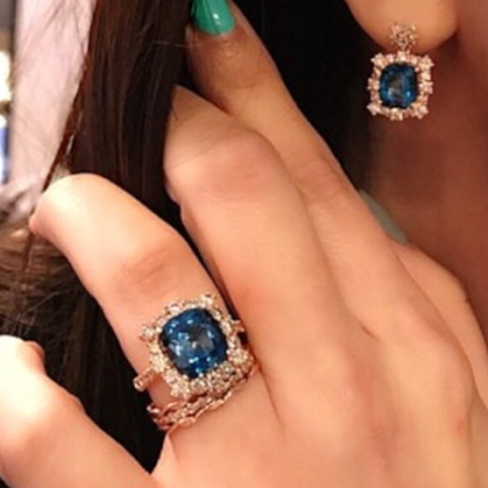토파즈&브라운 다이아몬드 링 (Topaz & Brown Diamond Ring)_K18 Gold