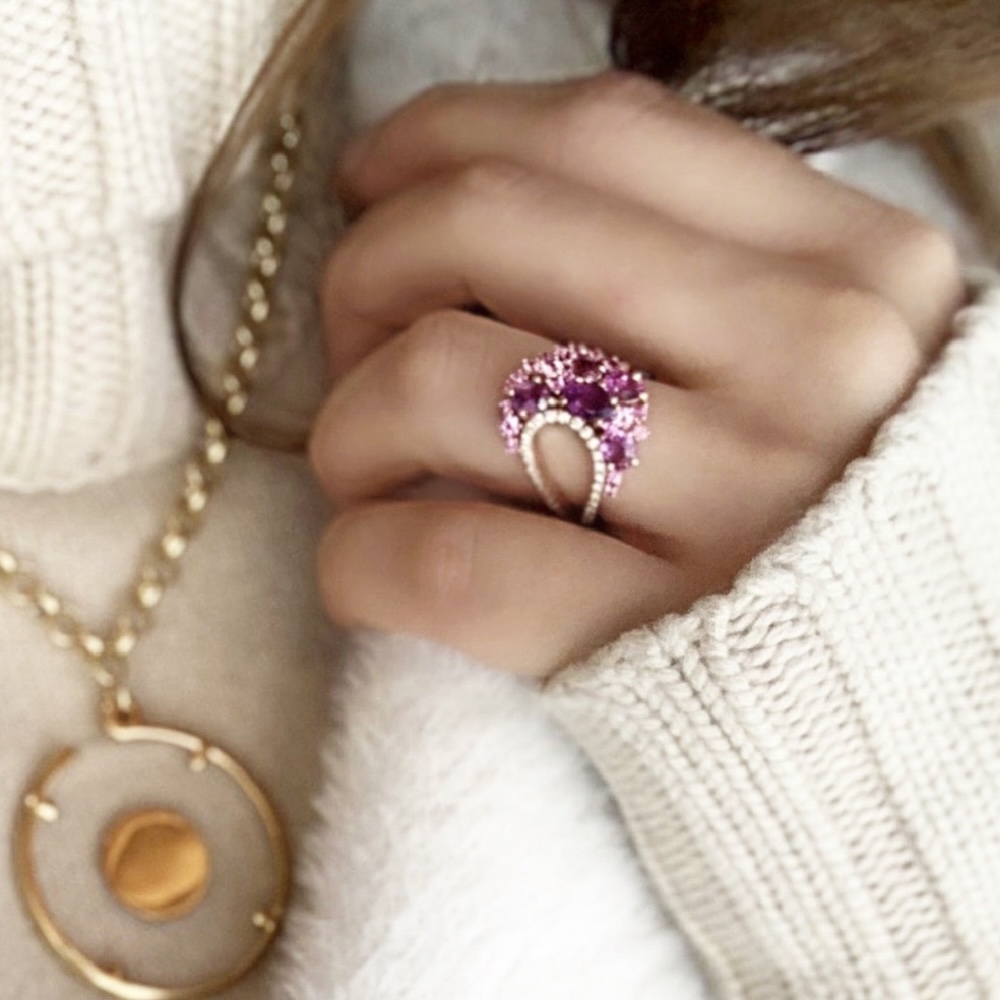 Pink Sapphire & Diamond Ring (핑크사파이어 &다이아몬드 링_18K Rose Gold)