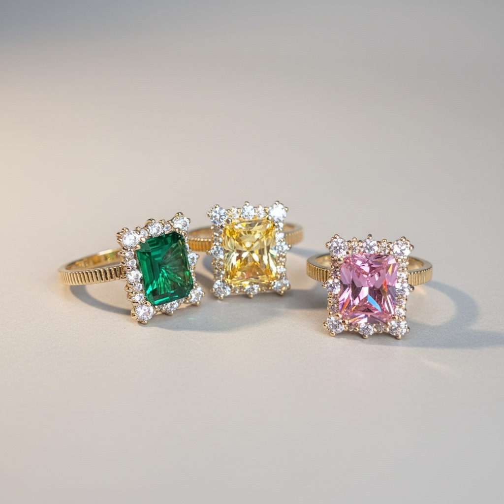 Color Stone Emerald Cut Ring  (컬러스톤 에메럴드컷 링)_Silver925