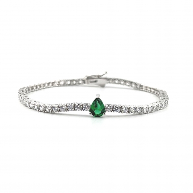 7링테니스 그린 물방울 쉐입 Bracelet