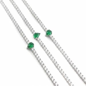 7링테니스 그린 물방울 쉐입 Bracelet
