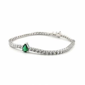 7링테니스 그린 물방울 쉐입 Bracelet