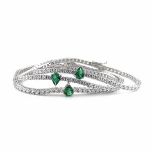 7링테니스 그린 물방울 쉐입 Bracelet