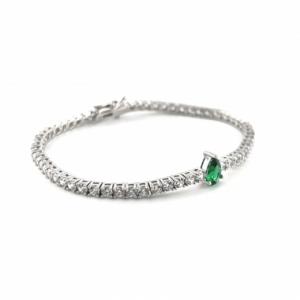7링테니스 그린 물방울 쉐입 Bracelet