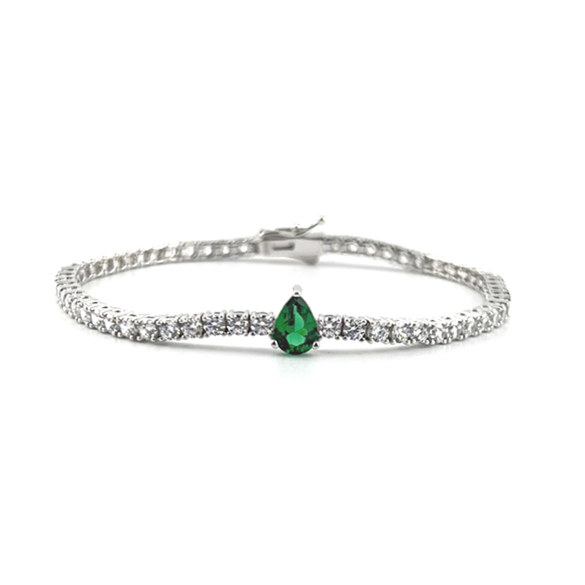 7링테니스 그린 물방울 쉐입 Bracelet