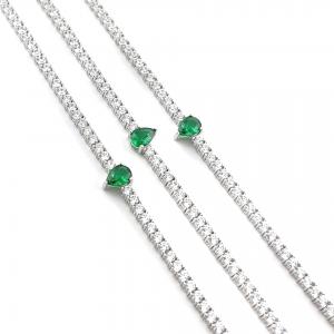 7링테니스 그린 물방울 쉐입 Bracelet