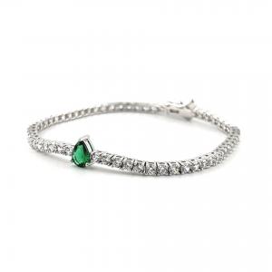 7링테니스 그린 물방울 쉐입 Bracelet