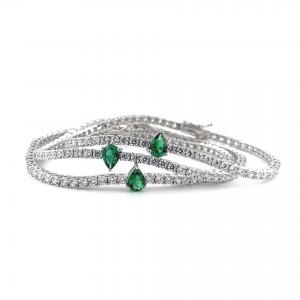 7링테니스 그린 물방울 쉐입 Bracelet