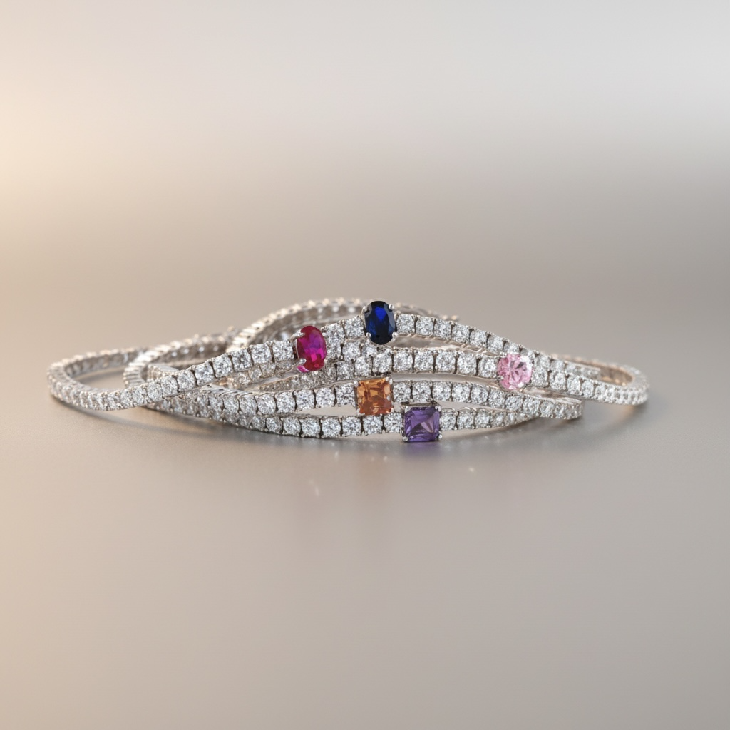 팬시컷 컬러스톤 7링 테니스 Bracelet