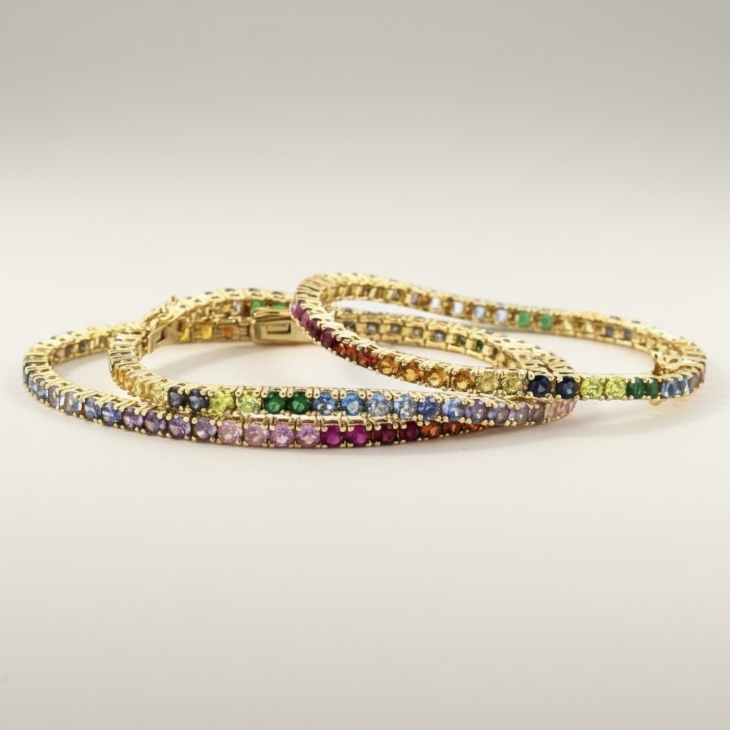 레인보우 테니스팔찌(Rainbow Tennis Bracelet)_SILVER925